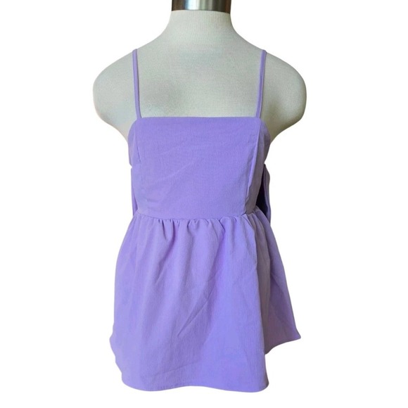 Shein Mod Lavender womans Size 8 medium Bow Tie‎ Blouse Women  100% Polyester - Picture 5 of 10